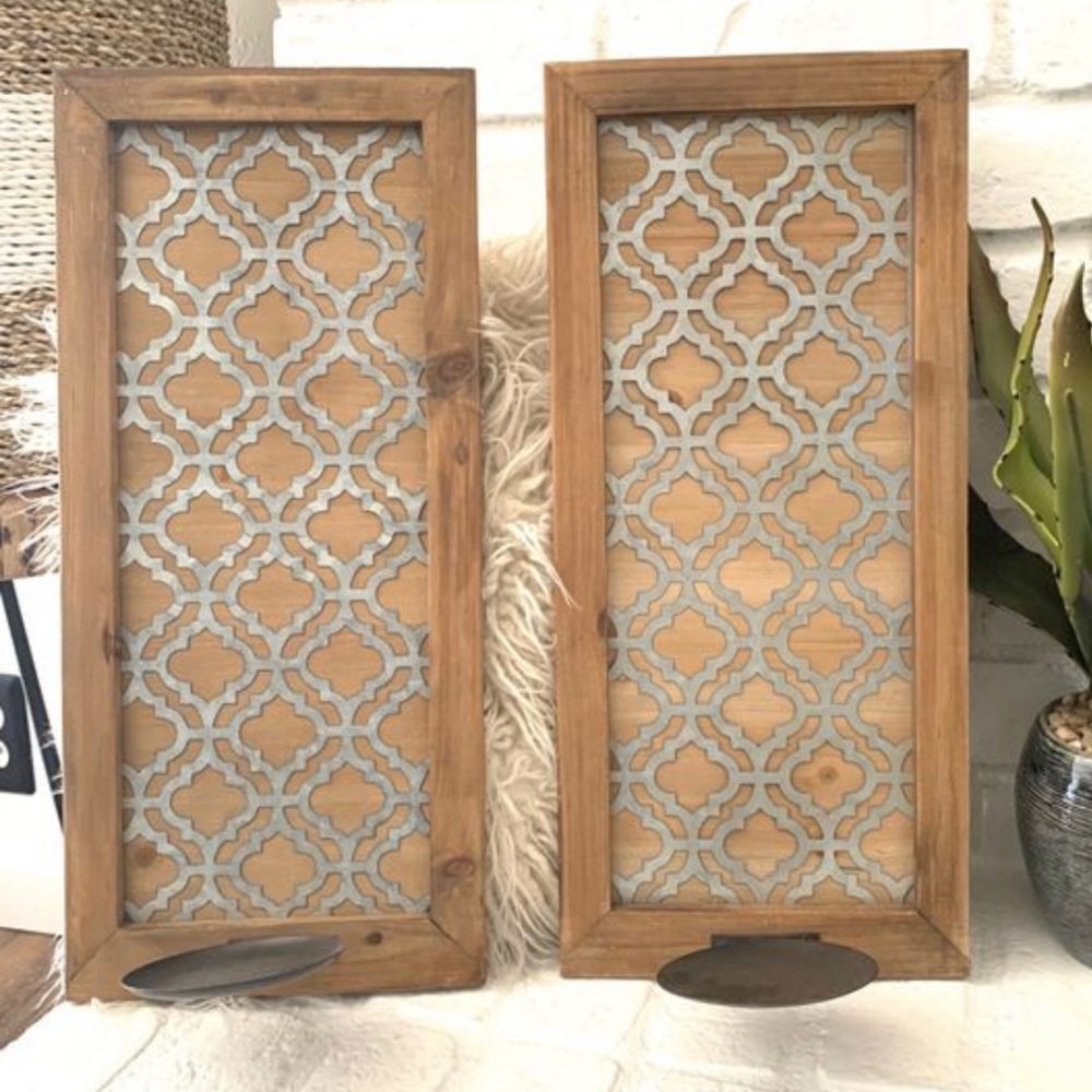 Oak wood/metal Sconces wall decor